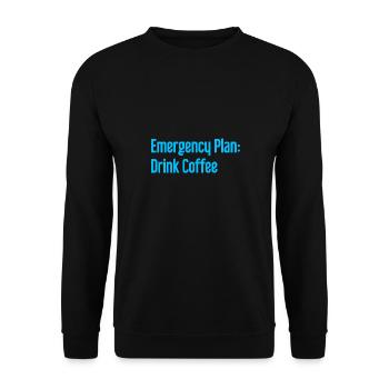 Kaffee-Notfallplan - Unisex Pullover - Schwarz - Vorne - Alina (178cm) & Michal (187cm)