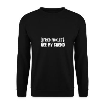 Gebratene Gurken sind mein Liebhaber von lustigen Cardio-Gurken - Unisex Pullover - Schwarz - Vorne - Alina (178cm) & Michal (187cm)
