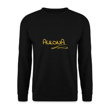 Vorname Aulona - Unisex Pullover - Schwarz - Vorne - Alina (178cm) & Michal (187cm)