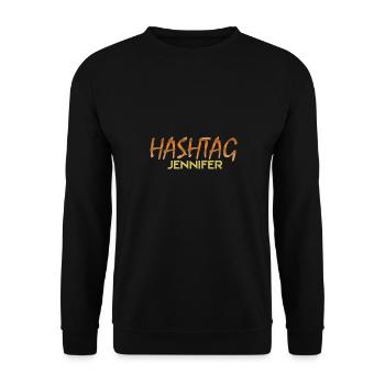 Hashtag Social Media JENNIFER Jennifer - Unisex Pullover - Schwarz - Vorne - Alina (178cm) & Michal (187cm)