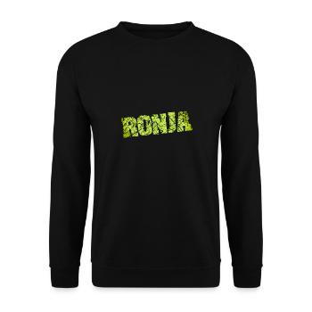 Geschenkidee Ronja - Unisex Pullover - Schwarz - Vorne - Alina (178cm) & Michal (187cm)