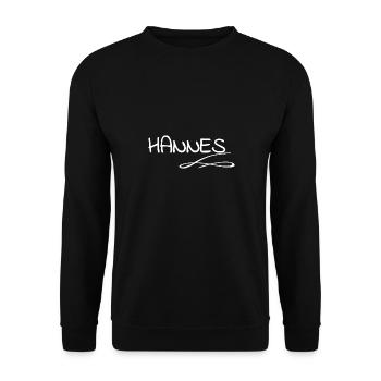 First name Hannes - Unisex Sweatshirt - black - Front - Alina (178cm) & Michal (187cm)