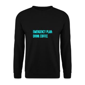 Coffee Contingency Plan - Unisex Sweatshirt - black - Front - Alina (178cm) & Michal (187cm)