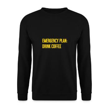 Coffee Contingency Plan - Unisex Sweatshirt - black - Front - Alina (178cm) & Michal (187cm)