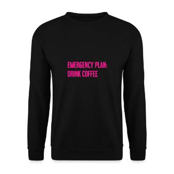 Coffee Contingency Plan - Unisex Sweatshirt - black - Front - Alina (178cm) & Michal (187cm)
