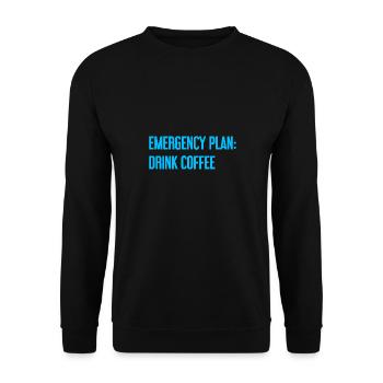 Kaffee-Notfallplan - Unisex Pullover - Schwarz - Vorne - Alina (178cm) & Michal (187cm)