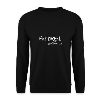 Geschenk für Andrej - Unisex Pullover - Schwarz - Vorne - Alina (178cm) & Michal (187cm)