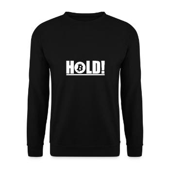 Crypto Hold Currency Bitcoin Digital Coin Merch - Unisex Sweatshirt - black - Front - Alina (178cm) & Michal (187cm)
