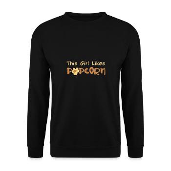 Fille aime les films de pop-corn Manger du maïs - Sweat-shirt Unisexe - noir - Devant - Alina (178cm) & Michal (187cm)