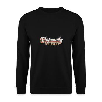 Chipmunks and Reading Books Literature Squirrel - Unisex Sweatshirt - black - Front - Alina (178cm) & Michal (187cm)