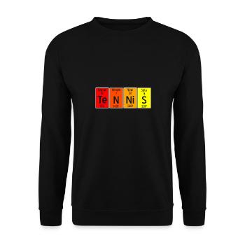 Te-N-Ni-S Retro Table Of Elements Tennis T-Shirt - Unisex Pullover - Schwarz - Vorne - Alina (178cm) & Michal (187cm)