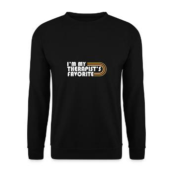 I'm My Therapist's Favorite Mental Wellness - Unisex Pullover - Schwarz - Vorne - Alina (178cm) & Michal (187cm)