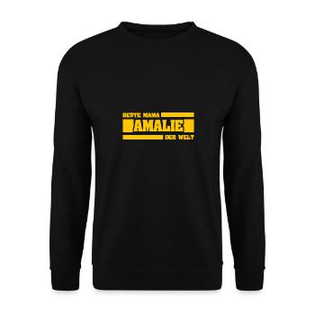 Mama Amalie - Unisex Pullover - Schwarz - Vorne - Alina (178cm) & Michal (187cm)