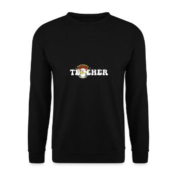 Groovy Halloween Trick ou Teach Retro Floral - Sweat-shirt Unisexe - noir - Devant - Alina (178cm) & Michal (187cm)