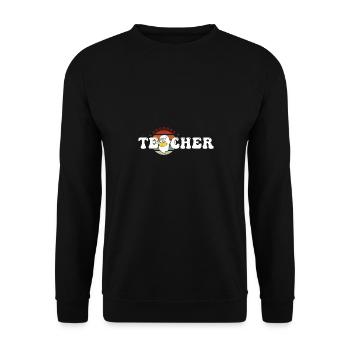 Trick or Teach Retro Floral Ghost Teacher Groovy - Unisex Sweatshirt - black - Front - Alina (178cm) & Michal (187cm)