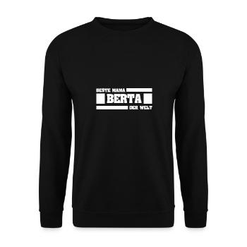 Berta als Mutter - Unisex Pullover - Schwarz - Vorne - Alina (178cm) & Michal (187cm)