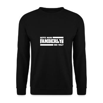 Amberly als Mutter - Unisex Pullover - Schwarz - Vorne - Alina (178cm) & Michal (187cm)