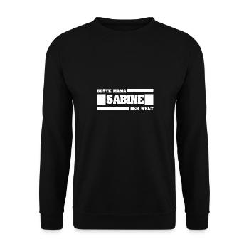 Sabine als Mutter - Unisex Pullover - Schwarz - Vorne - Alina (178cm) & Michal (187cm)