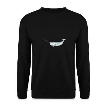 Narwhal Unicorn Whale - Unisex Sweatshirt - black - Front - Alina (178cm) & Michal (187cm)