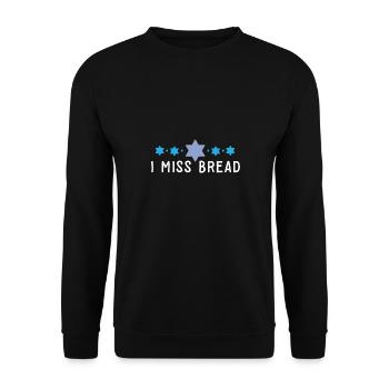 Funny Jewish Kosher Passover I Miss Bread No - Unisex Sweatshirt - black - Front - Alina (178cm) & Michal (187cm)