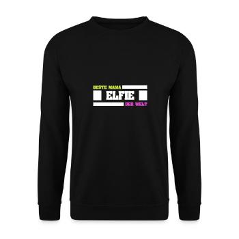 Elfie as a mother - Unisex Sweatshirt - black - Front - Alina (178cm) & Michal (187cm)
