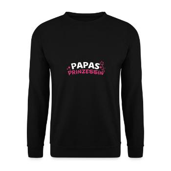 Papas Prinzessin - Unisex Pullover - Schwarz - Vorne - Alina (178cm) & Michal (187cm)