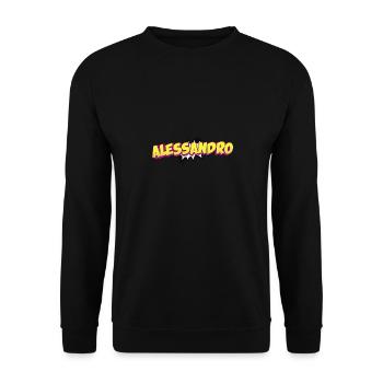 Alessandro Benutzerdefinierter Name Comic-Stil Pop-Art, - Unisex Pullover - Schwarz - Vorne - Alina (178cm) & Michal (187cm)