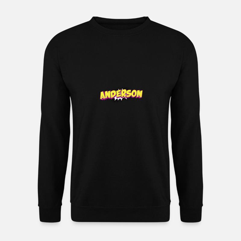 Anderson Benutzerdefinierter Name Comic-Stil Pop-Art, - Unisex Pullover - Schwarz