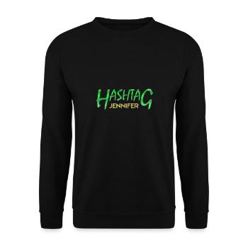 Geschenk für Jennifer - Unisex Pullover - Schwarz - Vorne - Alina (178cm) & Michal (187cm)