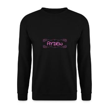 Ayden comme nom - Sweat-shirt Unisexe - noir - Devant - Alina (178cm) & Michal (187cm)