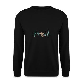 Poisson-grenouille Pêcheur en haute mer Pêcheur à la ligne - Sweat-shirt Unisexe - noir - Devant - Alina (178cm) & Michal (187cm)
