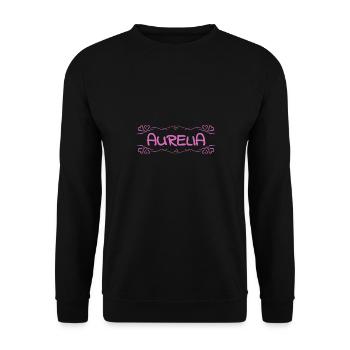 Aurelia as a name - Unisex Sweatshirt - black - Front - Alina (178cm) & Michal (187cm)
