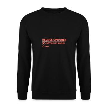 marlin als Vorname - Unisex Pullover - Schwarz - Vorne - Alina (178cm) & Michal (187cm)