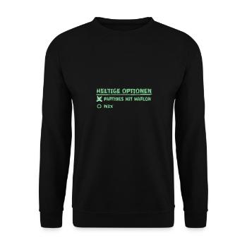 First name marlon - Unisex Sweatshirt - black - Front - Alina (178cm) & Michal (187cm)