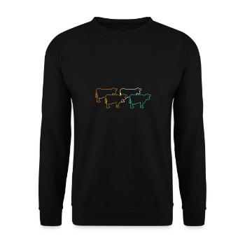 Vache Highland Bovins Vaches - Sweat-shirt Unisexe - noir - Devant - Alina (178cm) & Michal (187cm)