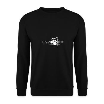 Drums Heartbeat For Drummers And percussionists - Unisex Sweatshirt - black - Front - Alina (178cm) & Michal (187cm)