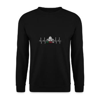 Free Palestine Heartbeat Palestine - Unisex Sweatshirt - black - Front - Alina (178cm) & Michal (187cm)