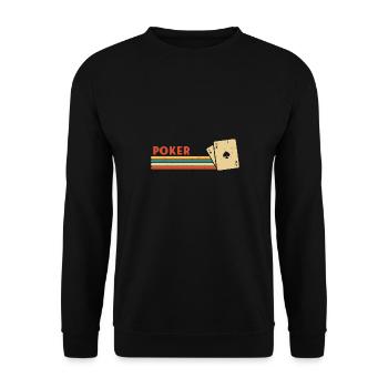 Poker Vintage Aces Spades Retro Texas Hold'em - Unisex Sweatshirt - black - Front - Alina (178cm) & Michal (187cm)