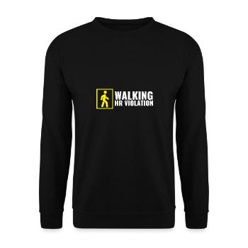 Walking HR Violation Bosss Joke Funny Coworker - Unisex Sweatshirt - black - Front - Alina (178cm) & Michal (187cm)