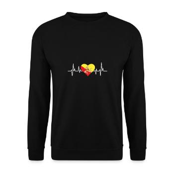 Sicily Flag Italy Sicily - Unisex Sweatshirt - black - Front - Alina (178cm) & Michal (187cm)