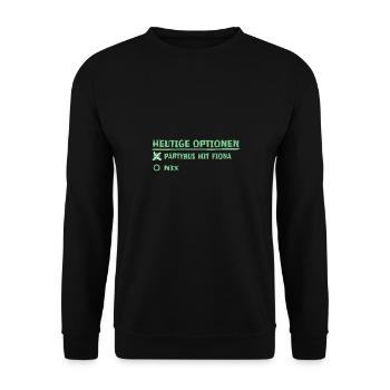 fiona als Vorname - Unisex Pullover - Schwarz - Vorne - Alina (178cm) & Michal (187cm)