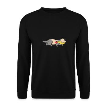 Ferret Owner Ferret - Unisex Sweatshirt - black - Front - Alina (178cm) & Michal (187cm)