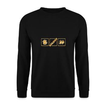 Baldur als Geburt - Unisex Pullover - Schwarz - Vorne - Alina (178cm) & Michal (187cm)