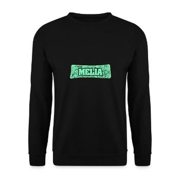 Geschenk für Melia - Unisex Pullover - Schwarz - Vorne - Alina (178cm) & Michal (187cm)