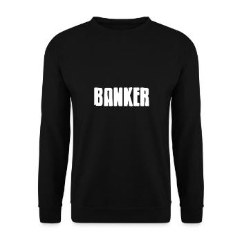 Cool Awesome BANKER Designs T-Shirt - Unisex Sweatshirt - black - Front - Alina (178cm) & Michal (187cm)