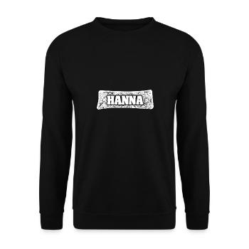 Geschenk für Hanna - Unisex Pullover - Schwarz - Vorne - Alina (178cm) & Michal (187cm)