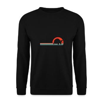 Retro Sunset Reptile Vintage Tortoise Lover - Unisex Sweatshirt - black - Front - Alina (178cm) & Michal (187cm)