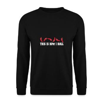 Funny This Is How I Roll Cute Spicy Red Pepper - Unisex Sweatshirt - black - Front - Alina (178cm) & Michal (187cm)