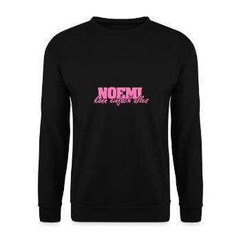 Geschenk für Noemi - Unisex Pullover - Schwarz - Vorne - Alina (178cm) & Michal (187cm)