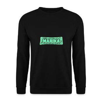 Geschenk für Marika - Unisex Pullover - Schwarz - Vorne - Alina (178cm) & Michal (187cm)